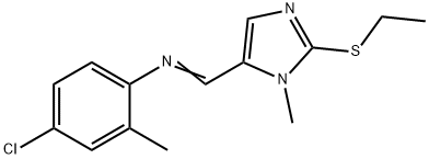 4-CHLORO-N-([2-(ETHYLSULFANYL)-1-METHYL-1H-IMIDAZOL-5-YL]METHYLENE)-2-METHYLANILINE 结构式