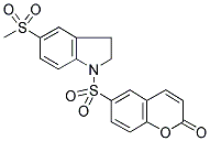 2,3-DIHYDRO-5-(METHYLSULPHONYL)-1-[(2-OXO-1-BENZOPYRAN-6-YL)SULPHONYL]-(1H)-INDOLE 结构式