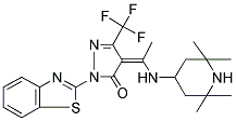 (Z)-1-(BENZO[D]THIAZOL-2-YL)-4-(1-(2,2,6,6-TETRAMETHYLPIPERIDIN-4-YLAMINO)ETHYLIDENE)-3-(TRIFLUOROMETHYL)-1H-PYRAZOL-5(4H)-ONE 结构式