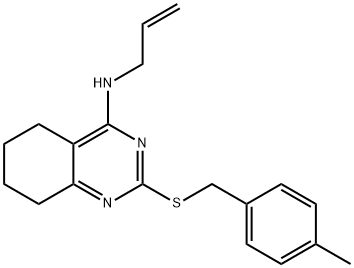 N-ALLYL-2-[(4-METHYLBENZYL)SULFANYL]-5,6,7,8-TETRAHYDRO-4-QUINAZOLINAMINE 结构式