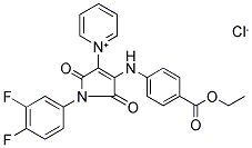 1-(1-(3,4-Difluorophenyl)-4-[4-(ethoxycarbonyl)anilino]-2,5-dioxo-2,5-dihydro-1H-pyrrol-3-yl)pyridinium chloride 结构式