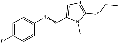 N-([2-(ETHYLSULFANYL)-1-METHYL-1H-IMIDAZOL-5-YL]METHYLENE)-4-FLUOROANILINE 结构式