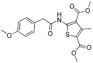 DIMETHYL 5-{[(4-METHOXYPHENYL)ACETYL]AMINO}-3-METHYLTHIOPHENE-2,4-DICARBOXYLATE 结构式