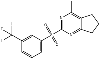 4-Methyl-2-([3-(trifluoromethyl)phenyl]sulfonyl)-6,7-dihydro-5H-cyclopenta[d]pyrimidine 结构式