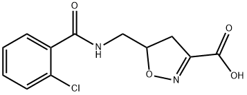 5-([(2-CHLOROBENZOYL)AMINO]METHYL)-4,5-DIHYDRO-3-ISOXAZOLECARBOXYLIC ACID 结构式