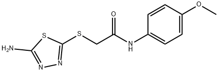 2-(5-氨基-[1,3,4]噻二唑-2-基硫基)-N-(4-甲氧基-苯基)-乙酰胺 结构式