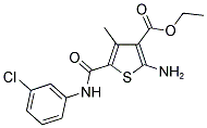 ETHYL 2-AMINO-5-(3-CHLOROPHENYLAMINOCARBONYL)-4-METHYLTHIOPHENE-3-CARBOXYLATE 结构式