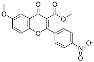 6-METHOXY-3-(METHOXYCARBONYL)-2-(4-NITROPHENYL)-4H-BENZOPYRAN-4-ONE 结构式