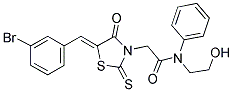 2-[(5Z)-5-(3-BROMOBENZYLIDENE)-4-OXO-2-THIOXO-1,3-THIAZOLIDIN-3-YL]-N-(2-HYDROXYETHYL)-N-PHENYLACETAMIDE 结构式