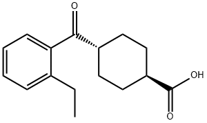 TRANS-4-(2-ETHYLBENZOYL)CYCLOHEXANE-1-CARBOXYLIC ACID 结构式