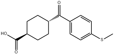 TRANS-4-(4-THIOMETHYLBENZOYL)CYCLOHEXANE-1-CARBOXYLIC ACID 结构式