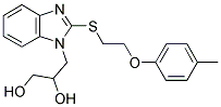 3-(2-([2-(4-METHYLPHENOXY)ETHYL]THIO)-1H-BENZIMIDAZOL-1-YL)PROPANE-1,2-DIOL 结构式