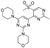 2,6-DIMORPHOLINO-4-[2-METHYL-5-(METHYLSULPHONYL)PYRIMIDIN-4-YL]PYRIMIDINE 结构式