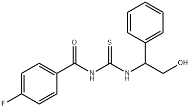 N-(4-FLUOROBENZOYL)-N'-(2-HYDROXY-1-PHENYLETHYL)THIOUREA 结构式