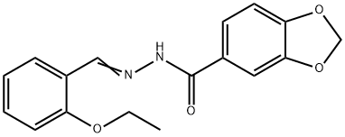 N'-[(E)-(2-ETHOXYPHENYL)METHYLIDENE]-1,3-BENZODIOXOLE-5-CARBOHYDRAZIDE 结构式