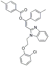 (E)-2-(1-(2-(2-CHLOROPHENOXY)ETHYL)-1H-BENZO[D]IMIDAZOL-2-YL)-1-P-TOLYLVINYL 4-METHYLBENZOATE 结构式