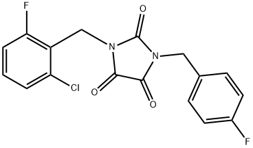 1-(2-CHLORO-6-FLUOROBENZYL)-3-(4-FLUOROBENZYL)-1H-IMIDAZOLE-2,4,5(3H)-TRIONE 结构式