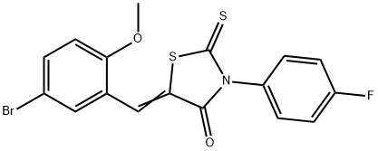 5-[(5-BROMO-2-METHOXYPHENYL)METHYLENE]-3-(4-FLUOROPHENYL)-2-THIOXO-1,3-THIAZOLAN-4-ONE 结构式