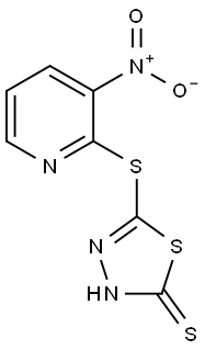 5-[(3-NITRO-2-PYRIDINYL)SULFANYL]-1,3,4-THIADIAZOL-2-YLHYDROSULFIDE 结构式