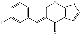 5-[(Z)-(3-FLUOROPHENYL)METHYLIDENE]-4H-THIENO[2,3-B]THIOPYRAN-4(6H)-ONE 结构式