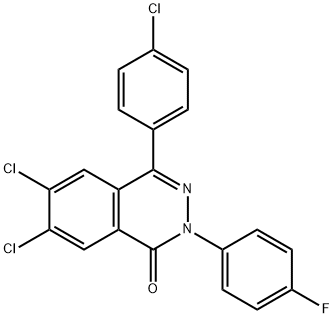 6,7-Dichloro-4-(4-chlorophenyl)-2-(4-fluorophenyl)-1(2H)-phthalazinone 结构式