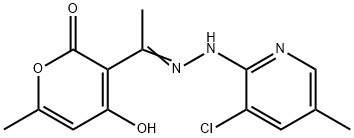 3-[2-(3-CHLORO-5-METHYL-2-PYRIDINYL)ETHANEHYDRAZONOYL]-4-HYDROXY-6-METHYL-2H-PYRAN-2-ONE 结构式