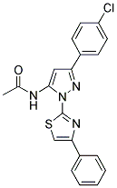 N-[3-(4-CHLOROPHENYL)-1-(4-PHENYL-1,3-THIAZOL-2-YL)-1H-PYRAZOL-5-YL]ACETAMIDE 结构式