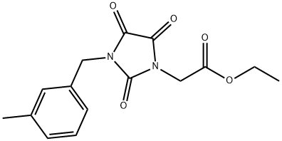 Ethyl 2-[3-(3-methylbenzyl)-2,4,5-trioxo-1-imidazolidinyl]acetate 结构式