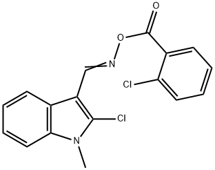 2-CHLORO-3-(([(2-CHLOROBENZOYL)OXY]IMINO)METHYL)-1-METHYL-1H-INDOLE 结构式
