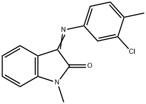 3-[(3-CHLORO-4-METHYLPHENYL)IMINO]-1-METHYL-1,3-DIHYDRO-2H-INDOL-2-ONE 结构式