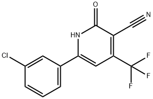 6-(3-CHLOROPHENYL)-2-HYDROXY-4-(TRIFLUOROMETHYL)NICOTINONITRILE 结构式