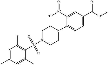 METHYL 4-[4-(MESITYLSULFONYL)PIPERAZINO]-3-NITROBENZENECARBOXYLATE 结构式