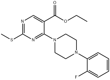 ETHYL 4-[4-(2-FLUOROPHENYL)PIPERAZINO]-2-(METHYLSULFANYL)-5-PYRIMIDINECARBOXYLATE 结构式