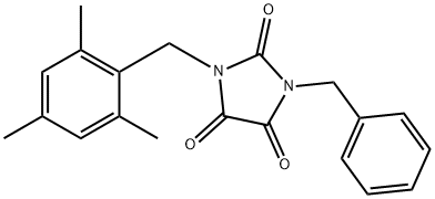 1-苄基-3-(2,4,6-三甲基苄基)咪唑烷-2,4,5-三酮 结构式
