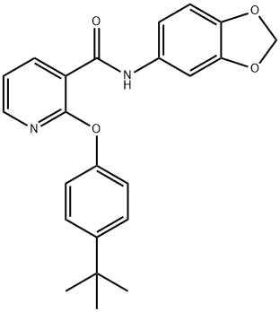 N-BENZO[3,4-D]1,3-DIOXOLEN-5-YL(2-(4-(TERT-BUTYL)PHENOXY)(3-PYRIDYL))FORMAMIDE 结构式