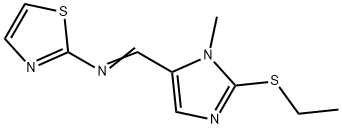 N-([2-(ETHYLSULFANYL)-1-METHYL-1H-IMIDAZOL-5-YL]METHYLENE)-1,3-THIAZOL-2-AMINE 结构式