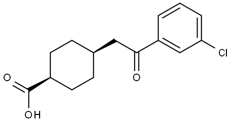 cis-4-[2-(3-Chlorophenyl)-2-oxoethyl]cyclohexane-1-carboxylic acid 结构式