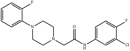 N-(3-CHLORO-4-FLUOROPHENYL)-2-[4-(2-FLUOROPHENYL)PIPERAZINO]ACETAMIDE 结构式