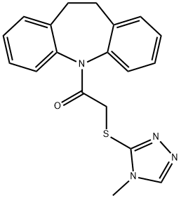 5-{[(4-METHYL-4H-1,2,4-TRIAZOL-3-YL)THIO]ACETYL}-10,11-DIHYDRO-5H-DIBENZO[B,F]AZEPINE 结构式