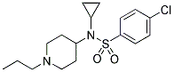 4-CHLORO-N-CYCLOPROPYL-N-(1-PROPYLPIPERIDIN-4-YL)BENZENESULPHONAMIDE 结构式