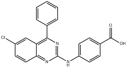 4-[(6-CHLORO-4-PHENYLQUINAZOLIN-2-YL)AMINO]BENZOIC ACID 结构式