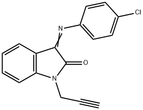 3-[(4-Chlorophenyl)imino]-1-(2-propynyl)-1,3-dihydro-2H-indol-2-one 结构式