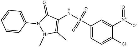 4-CHLORO-N-(1,5-DIMETHYL-3-OXO-2-PHENYL-2,3-DIHYDRO-1H-PYRAZOL-4-YL)-3-NITRO-BENZENESULFONAMIDE 结构式