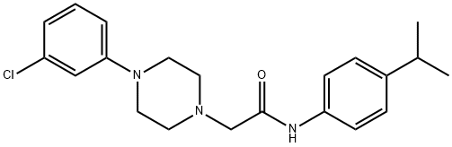 2-[4-(3-Chlorophenyl)piperazino]-N-(4-isopropylphenyl)acetamide 结构式