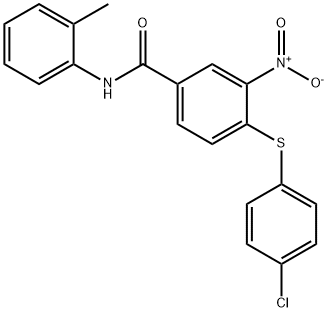 4-[(4-Chlorophenyl)sulfanyl]-N-(2-methylphenyl)-3-nitrobenzenecarboxamide 结构式