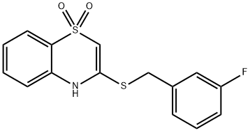 3-[(3-FLUOROBENZYL)SULFANYL]-1LAMBDA6,4-BENZOTHIAZINE-1,1(4H)-DIONE 结构式