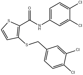 3-[(3,4-Dichlorobenzyl)sulfanyl]-N-(3,4-dichlorophenyl)-2-thiophenecarboxamide 结构式
