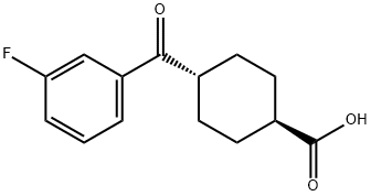 TRANS-4-(3-FLUOROBENZOYL)CYCLOHEXANE-1-CARBOXYLIC ACID 结构式