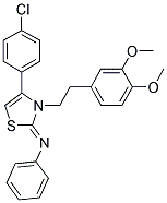 (Z)-N-(4-(4-CHLOROPHENYL)-3-(3,4-DIMETHOXYPHENETHYL)THIAZOL-2(3H)-YLIDENE)BENZENAMINE 结构式