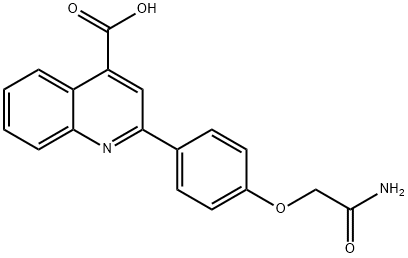 2-(4-CARBAMOYLMETHOXY-PHENYL)-QUINOLINE-4-CARBOXYLIC ACID 结构式